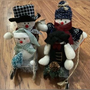 ANGL Snowman Trio with Red, Black, and Blue Accents